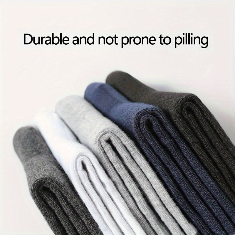 Men's Solid Crew Socks 10 Pairs Breathable Casual Outdoor All Seasons