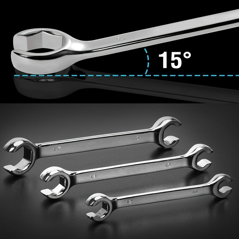 Juego de 4 llaves de vaso con extremo desplazado, acero CR-V, métrico 9-17mm