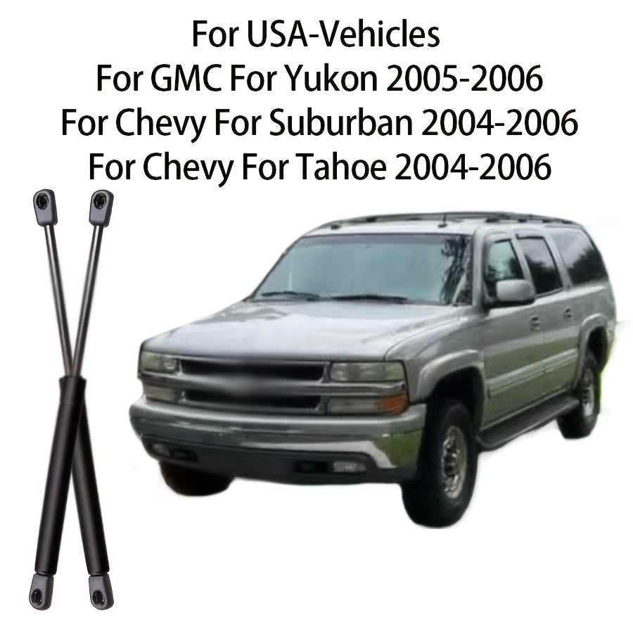 2pc Heavy-Duty Black Rear Door Hatch Lift Supports for SUVs and Trucks