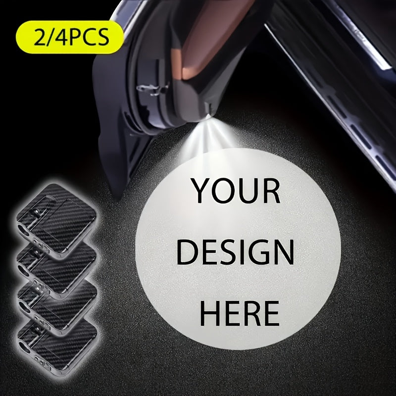 Car Door Welcome Lights 4/2pcs Customizable with Photo and Text for Home and Vehicles