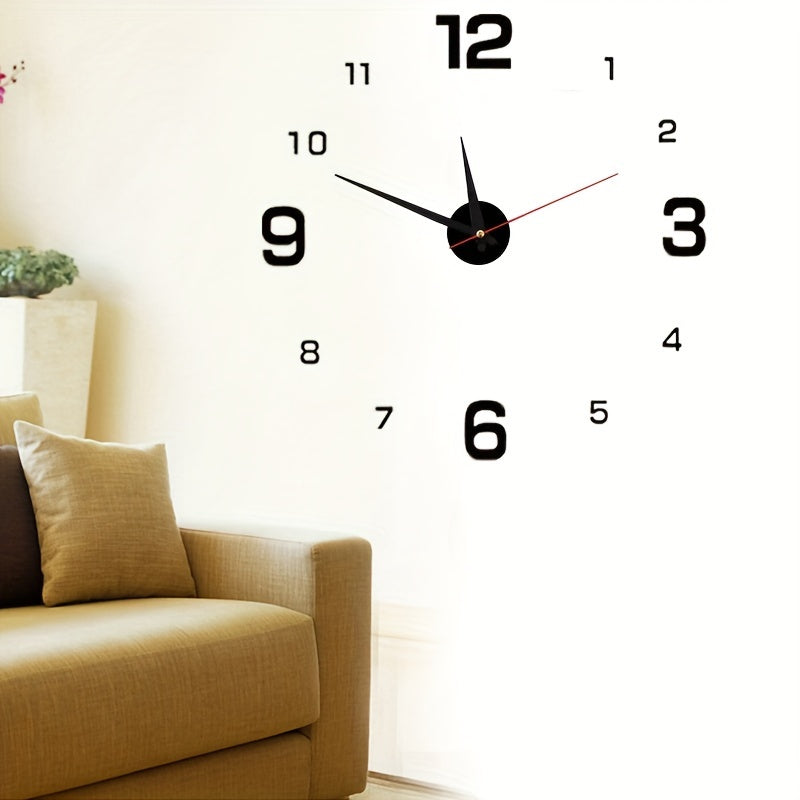 Digital European Style Luminous Wall Clock for Study and Living Room Silent Punch-Free
