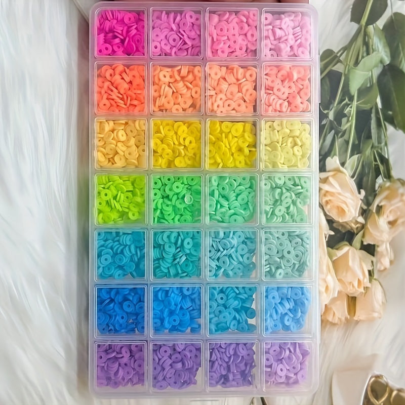 Colorful Polymer Clay Slices with 28 Grids for Jewelry Making DIY Earrings Bracelets Necklaces