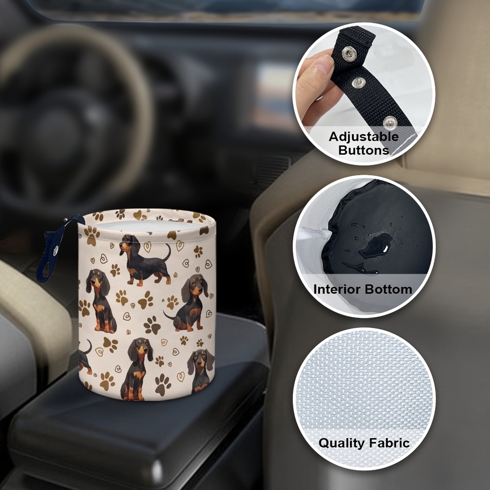 Милый собачка такса автомобильная мусорная корзина складная моющаяся органайзер для мусора