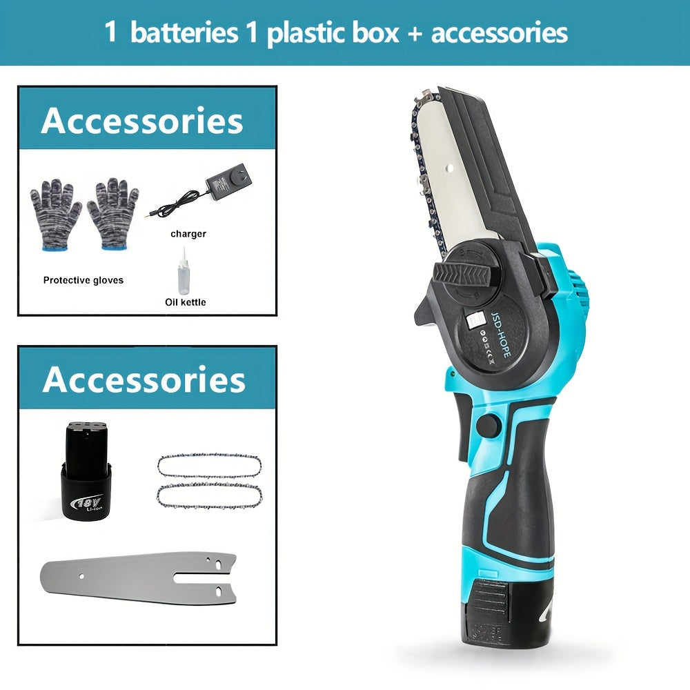 Motosierra eléctrica inalámbrica - Batería de litio recargable 220V-240V para cortar árboles en exteriores