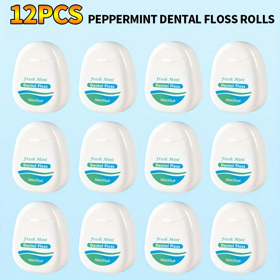 Dental Floss Roll 50M, Mint, Multi-Pack for Personal Oral Care