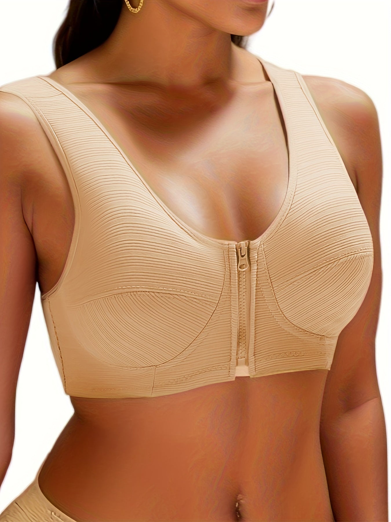 Women's Wireless Bralette Front Closure No-Pad Push-Up Solid Colors