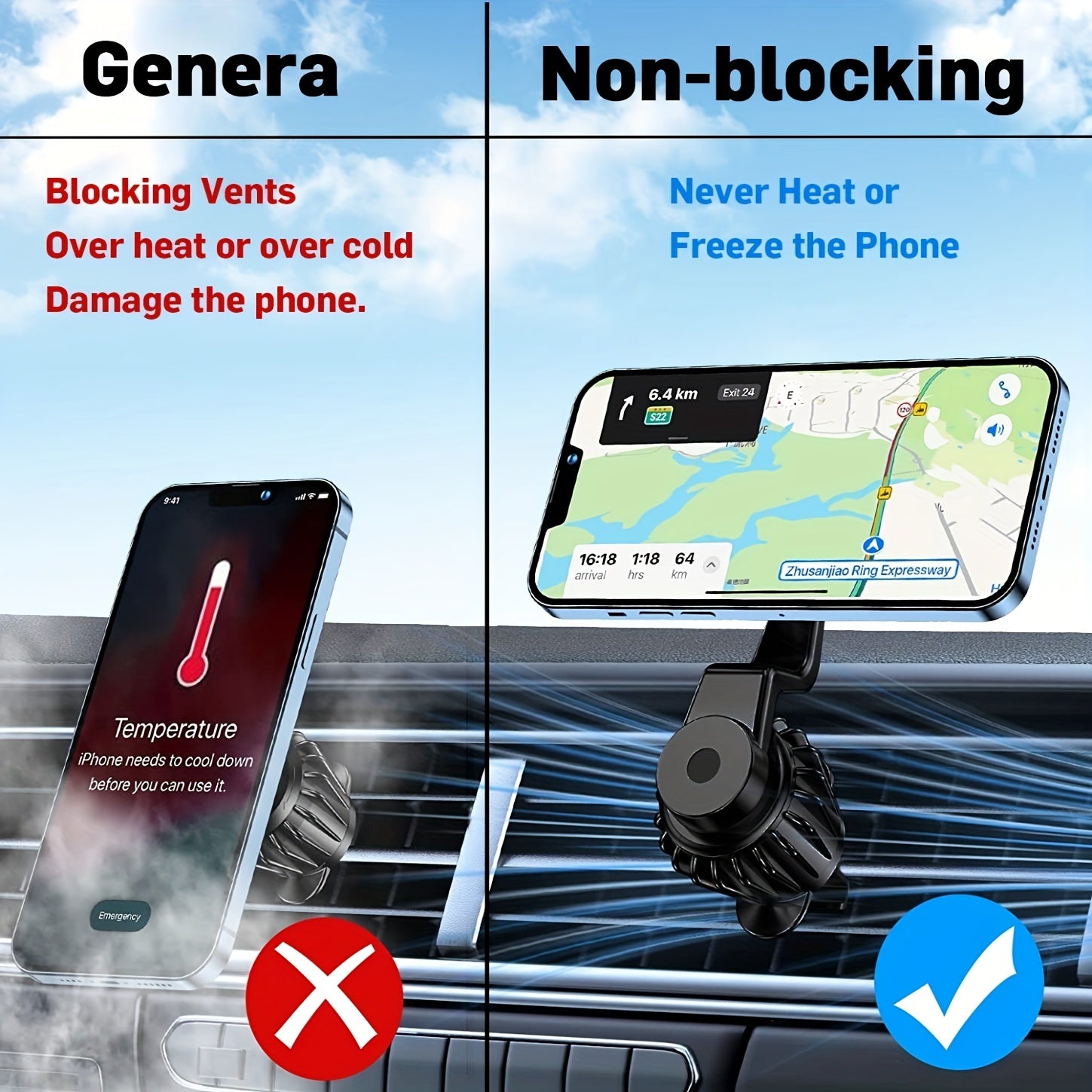 Magnetli avtomobil telefon uchun Magsafe vent montaj uchun mos keladigan iPhone bilan mos keladi