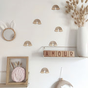 2, 3 yoki 6 ta Yog'och Mini Devor Stiker Dekoratsiyalari to'plami, Qushlar, Bulutlar va Gullar bilan. Ushbu Qayta ishlatiladigan Yaratijiy Yog'och Devor Dekoratsiyalari bilan Bolangizning Xonasini bezang.