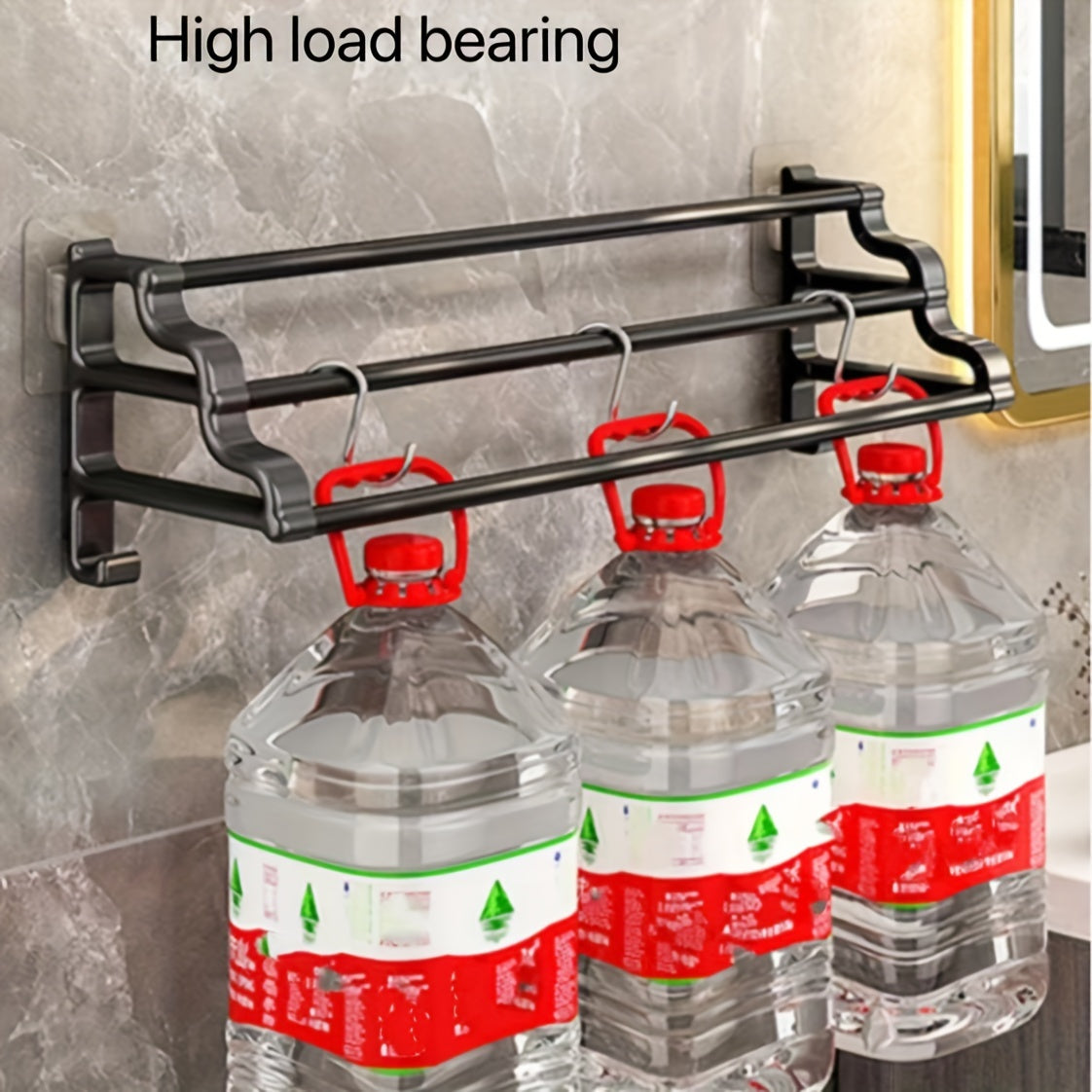 Triple Bar Wall Mount Towel Rack Bathroom Organizer Durable Steel