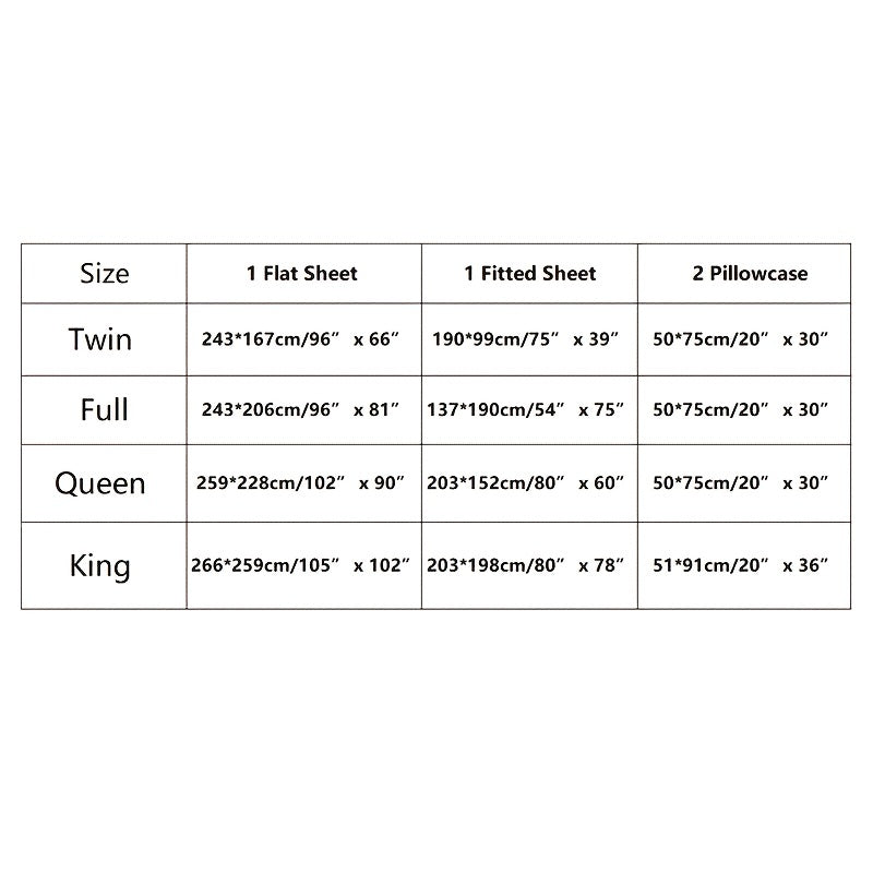 Polyester Satin Fitted Sheet Set 4 Pieces Includes Pillowcases Available in Twin Full Queen King