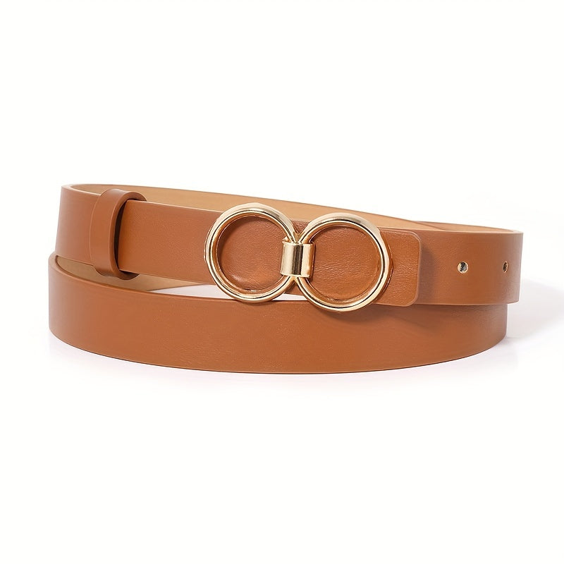 Plus Size Women's Belts Set with Gold Buckles in White Khaki Brown Black 70-98cm