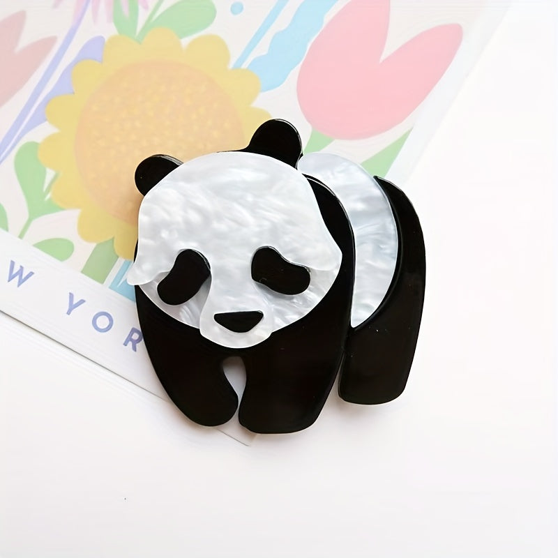 Akril Panda Brooch Chiroyli Kattalar va Qizlar uchun Multfilm Hayvon Pin
