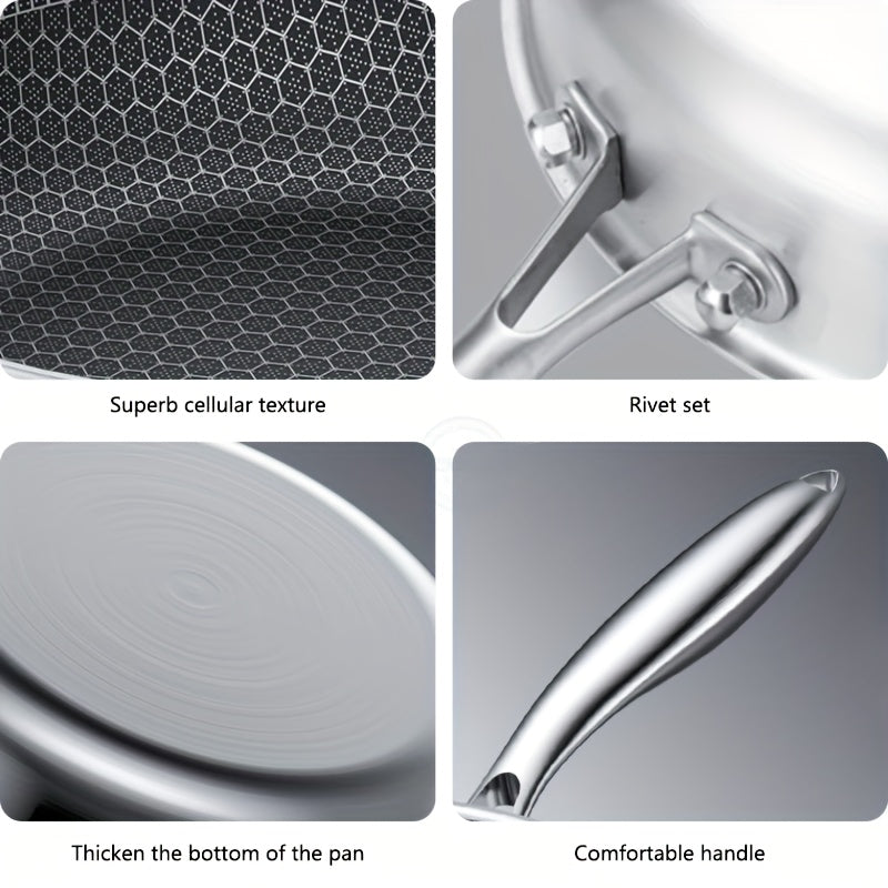 11-дюймовая сковорода из нержавеющей стали с тройным дном, антипригарное покрытие, безопасна для духовки, безопасна для посудомоечной машины