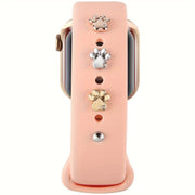 Dog Paw Studs with Turtle and Butterfly Bee Design for Silicone Sports Watch Bands