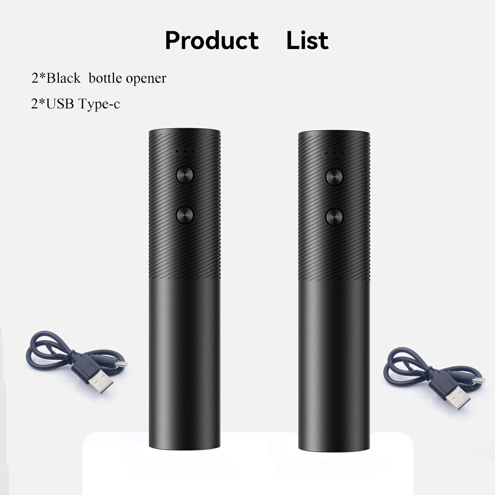 Bir marta bosish bilan avtomatik qopqog‘ ochuvchi bilan qayta zaryadlanuvchi elektr sharob ochgich USB zaryadlashli litiy batareyasi qora qizil