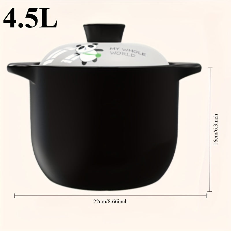 Soup Pot with White Lid Non-Stick Ceramic Heat-Resistant Porridge and Rice Cooker