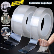 Transparent Nano Tape Washable Reusable Dual-Sided Adhesive for Home and Office