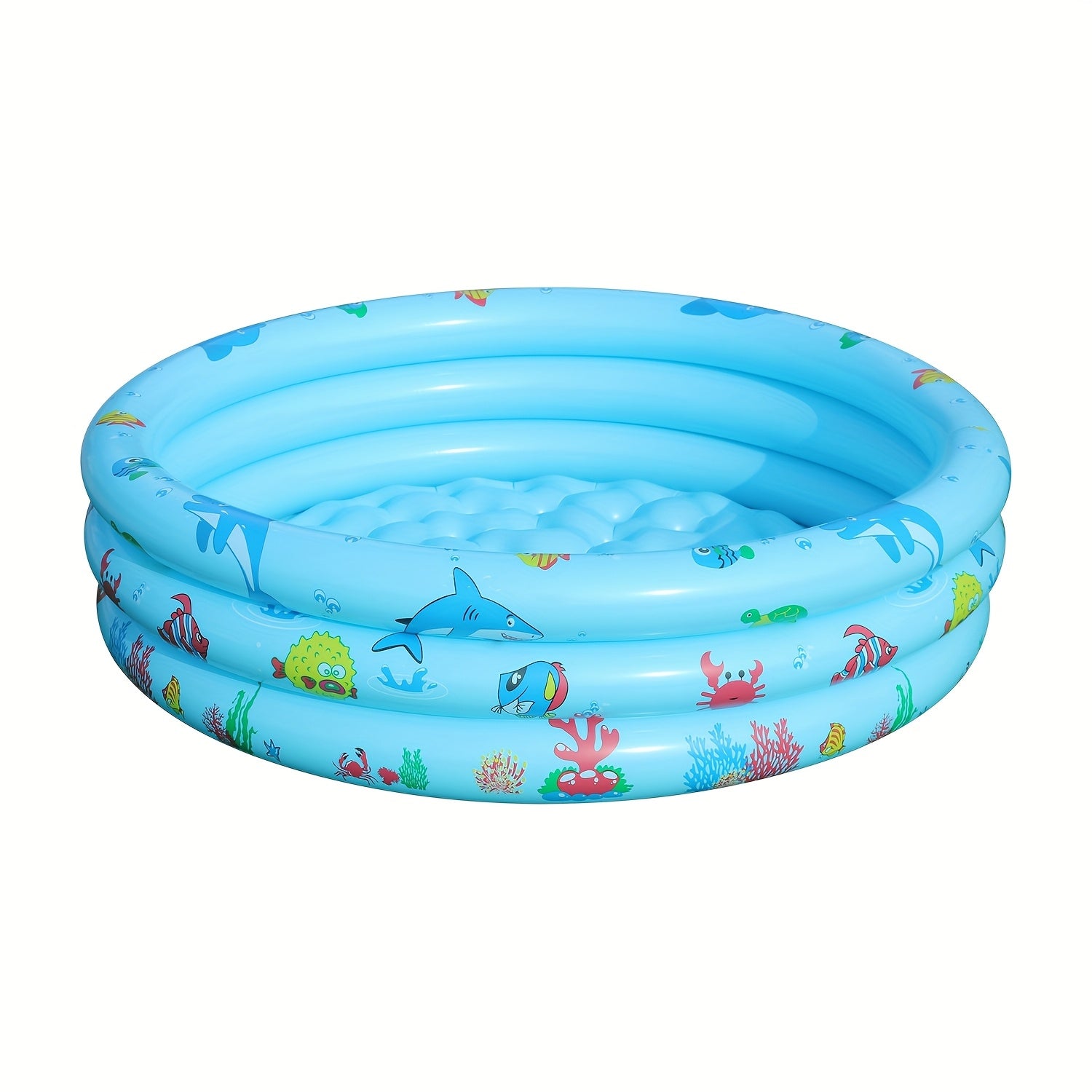 Children's Blue PVC Inflatable Round Pool with Accessories for Ages 3+