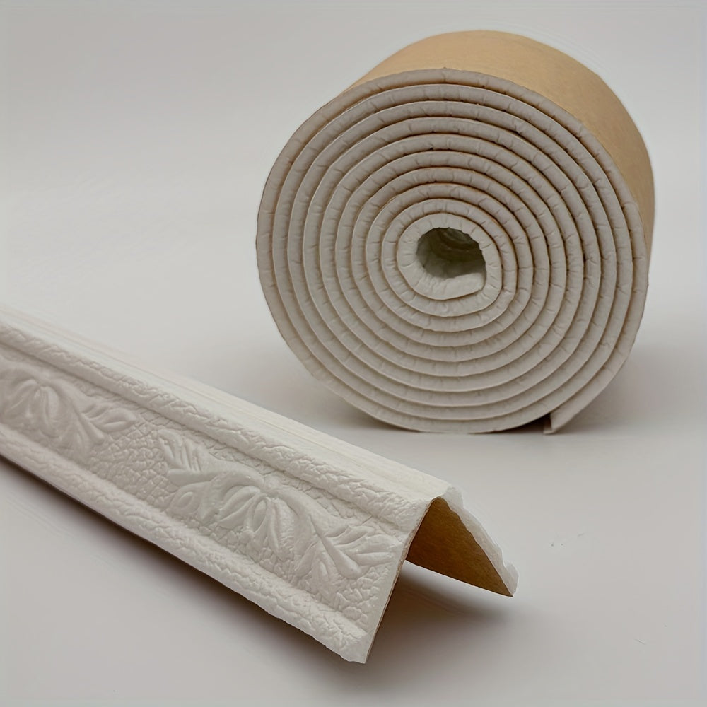 Waterproof XPE Foam Baseboard Molding Trim with Floral Design for Wall Protection and DIY Decor