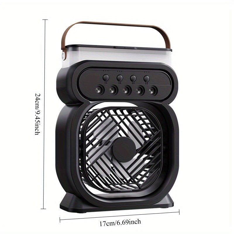 USB Desktop Cooling Fan with Humidifier and Spray Function for Home Office