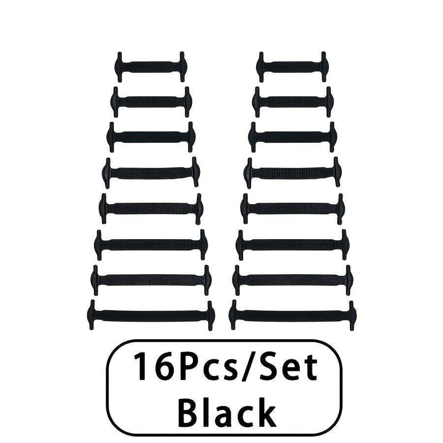 16 шт. силиконовых шнурков без узла для кроссовок и повседневной обуви