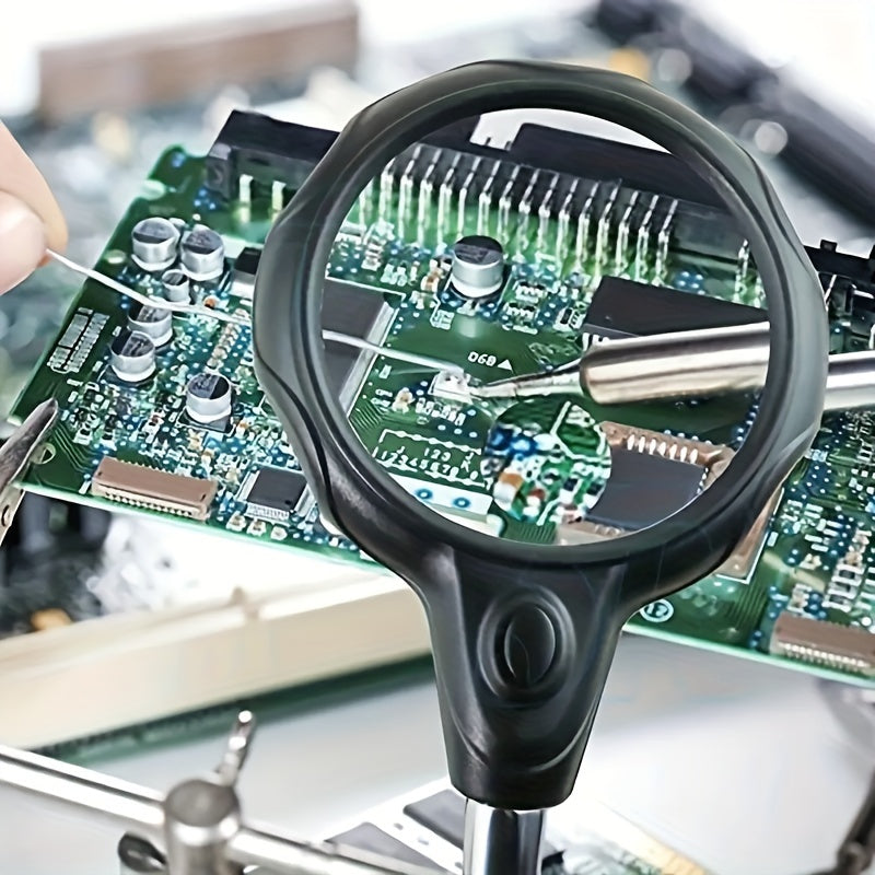 Настольная лампа с LED-увеличением и зажимом для ремонта рук для ювелирных миниатюр и хобби