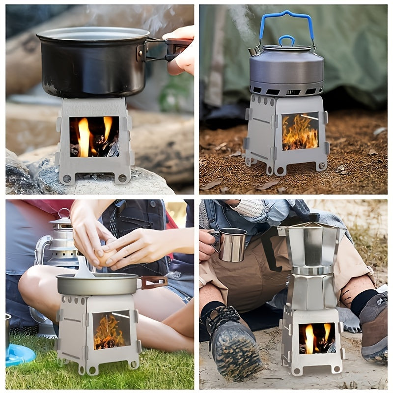 Stainless Steel Folding Camp Stove for Hiking and Picnics Lightweight and Durable