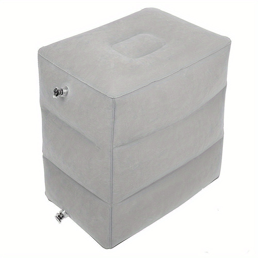 Inflatable Ottoman with Flocking PVC Material Portable Seating for Travel and Office