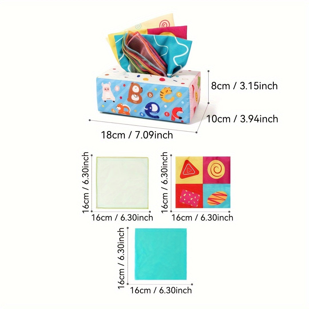 Kids' Toy Paper Towel Napkin Box with Paper Toy for Fine Motor Skills and Sensory Play