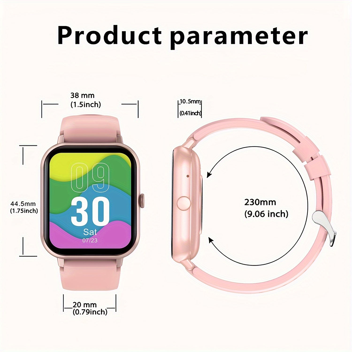 Часы LifeBee Smartwatch для мужчин и женщин - 4,65 см полный сенсорный экран, функция звонка, более 100 режимов упражнений, шагомер, отслеживание расстояния и калорий, USB зарядка, красный, фитнес и мультиспорт