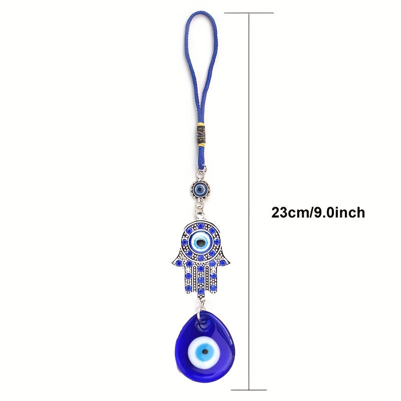Uniseks shisha kalit halqasi, tush shaklidagi yovuz ko'z pendanti, avtomobil bezaklari