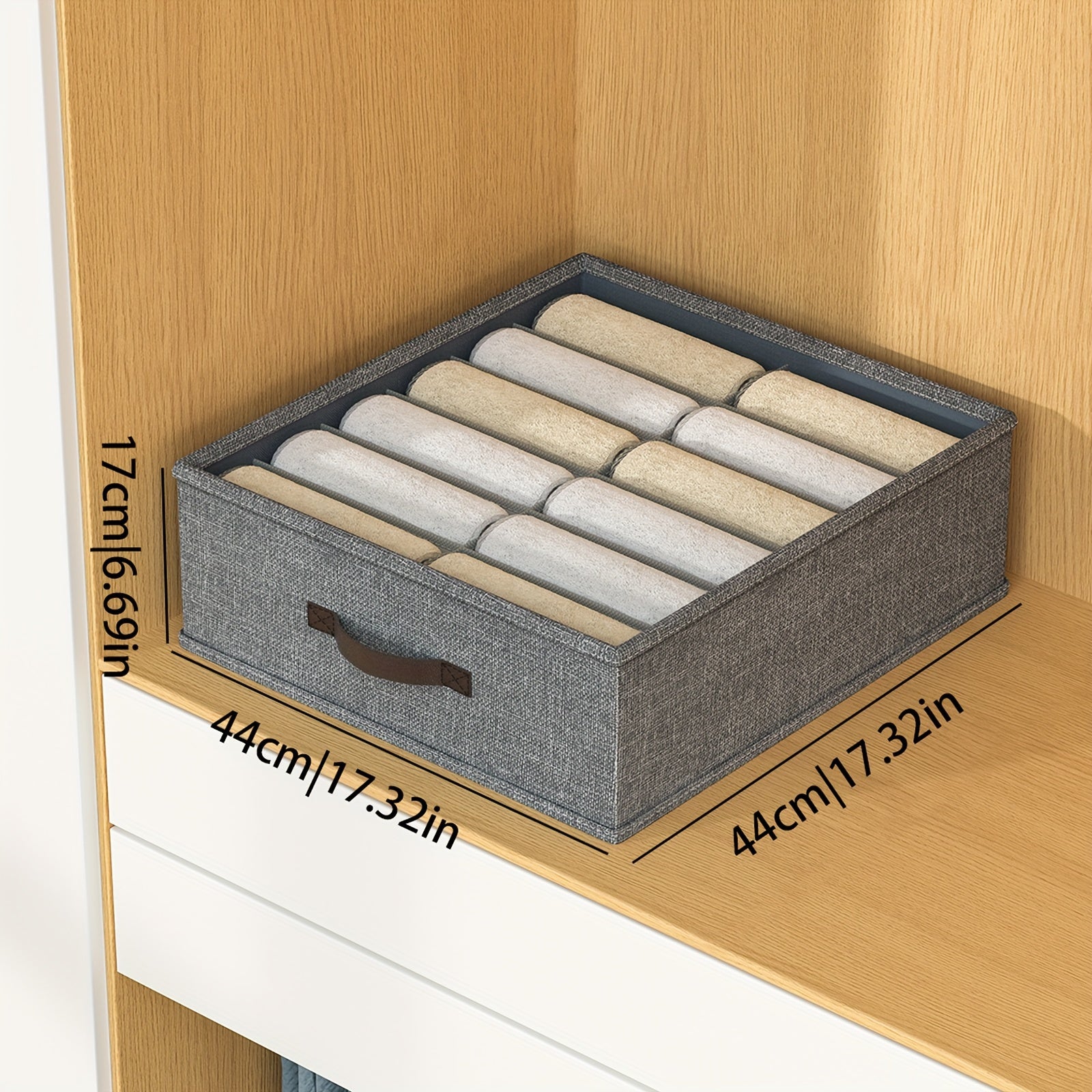 Drawer Organizer for Pants and Leggings with Grids Storage Box for Clothes Underwear Towels