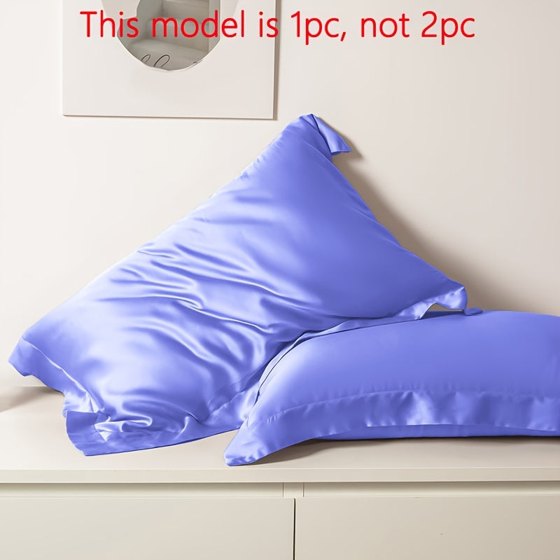 Soft Satin Pillowcases Solid Color Breathable Envelope Closure for Sofa Bed Decor