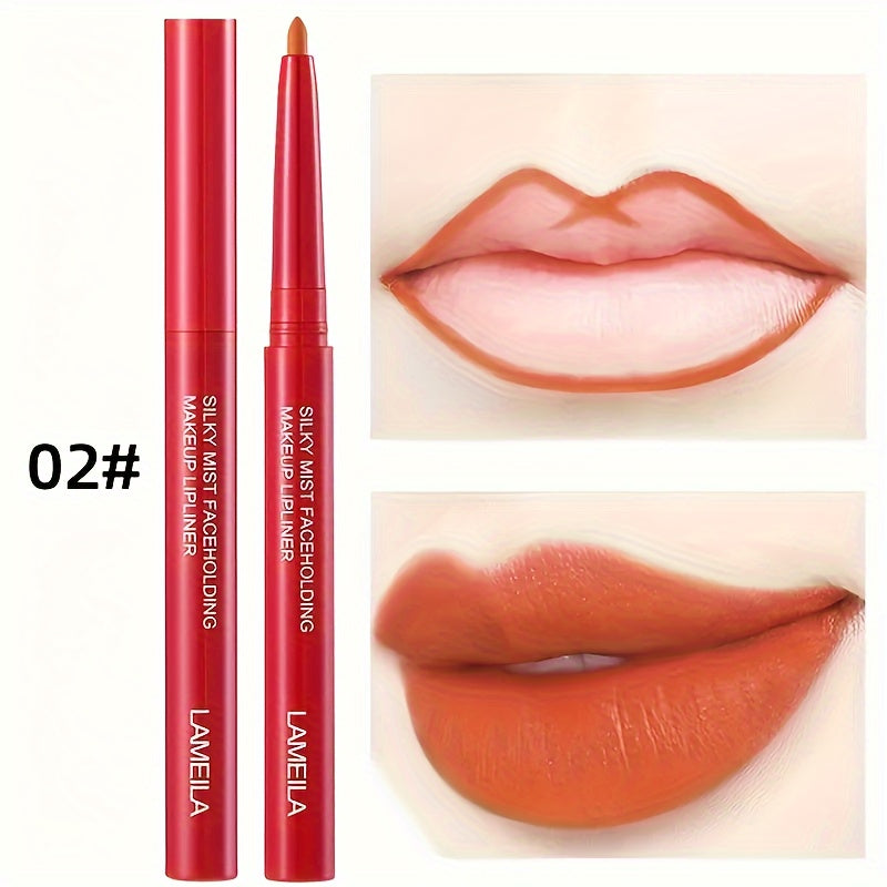 Long-Lasting Waterproof Lip Liner Pencil Matte Finish Smudge-Proof Pink Red Nude