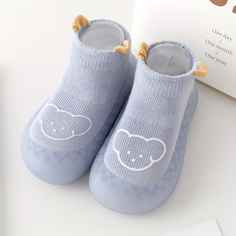 Baby Boys Girls Slip-On Sock Shoes Rubber Sole for Indoor Outdoor Spring Autumn