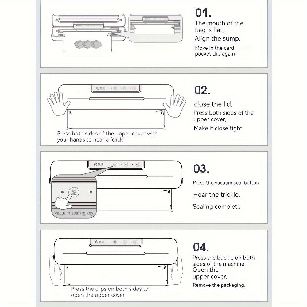 Sellador de vacío automático para el hogar y máquina portátil de frescura para la cocina 10 bolsas