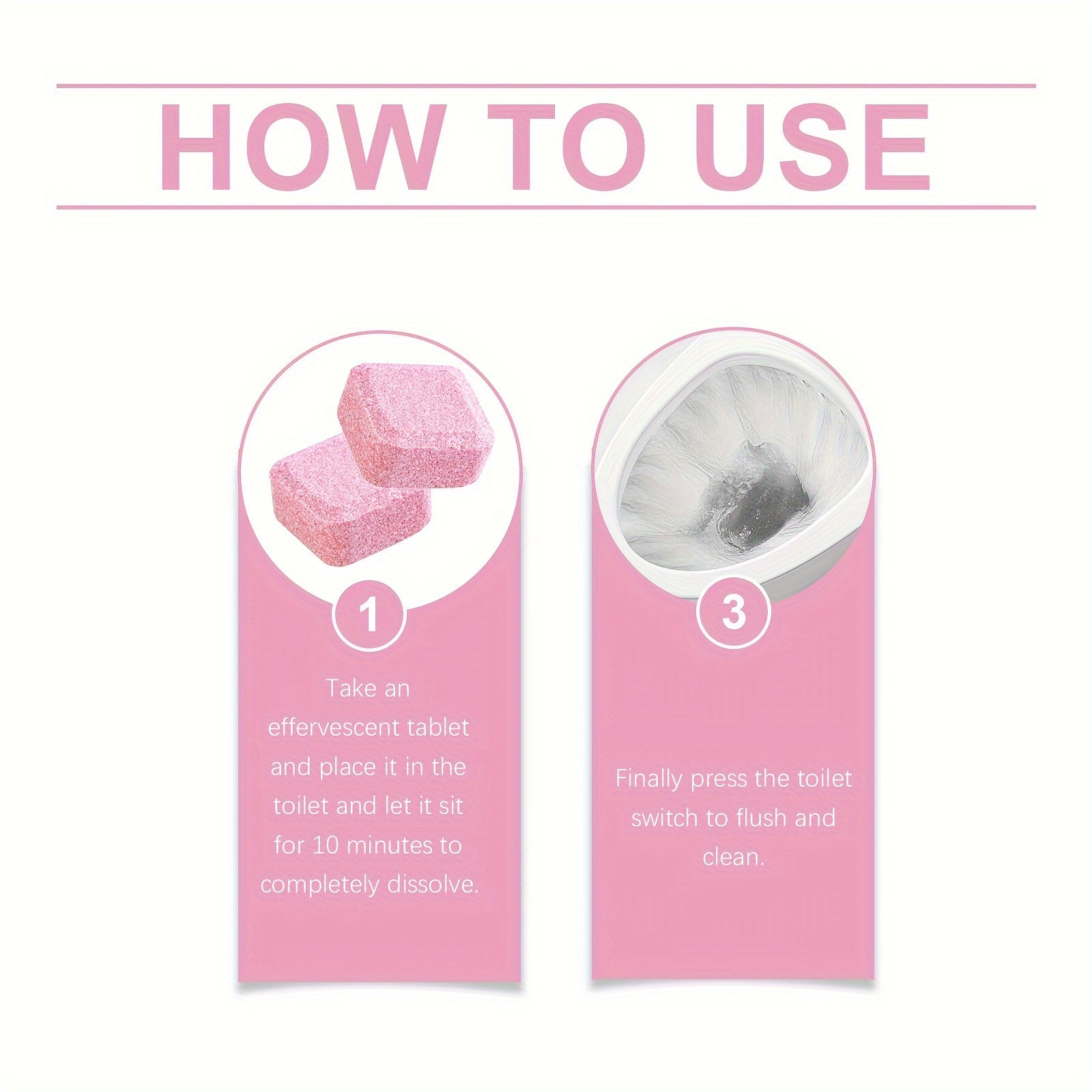 Qoldiqsiz Qaynoq Tabletkalar - Toza Tualet Qozonlari Uchun - Dog'lar va Kirlarni Natriy Vodorod Bikarbonat Formulasi Bilan O'chiradi, Uy Tozalash Uchun Ideal.