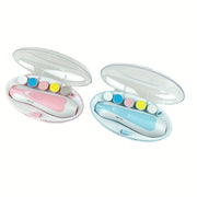 Kids Electric Nail Care Set with Nail Clippers and Sharpener Pink Blue