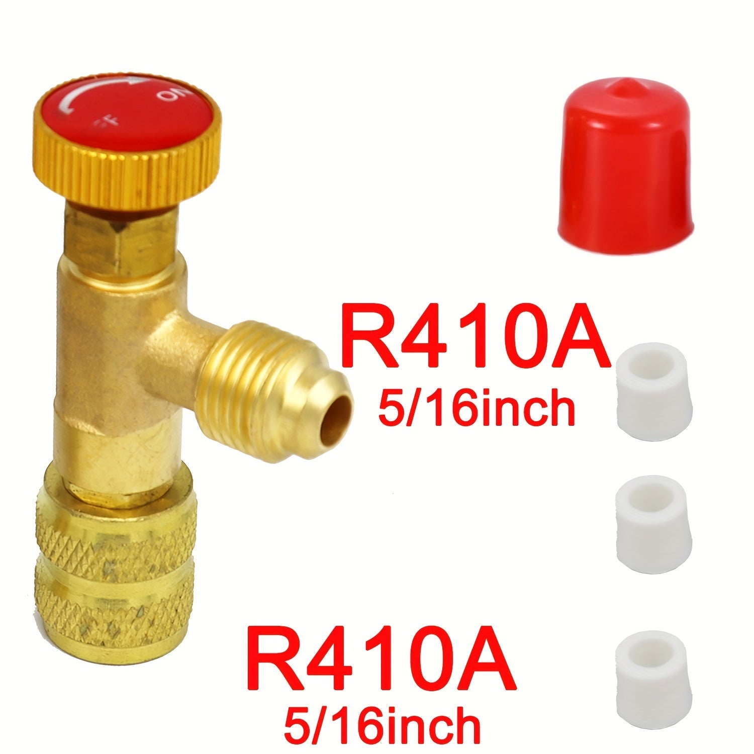 Brass R410A R22 Refrigerant Safety Valve with Adapters for HVAC Systems