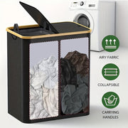 Large Laundry Hamper with Lid and Detachable Bags for Clothes Storage in Laundry Rooms and Dorms