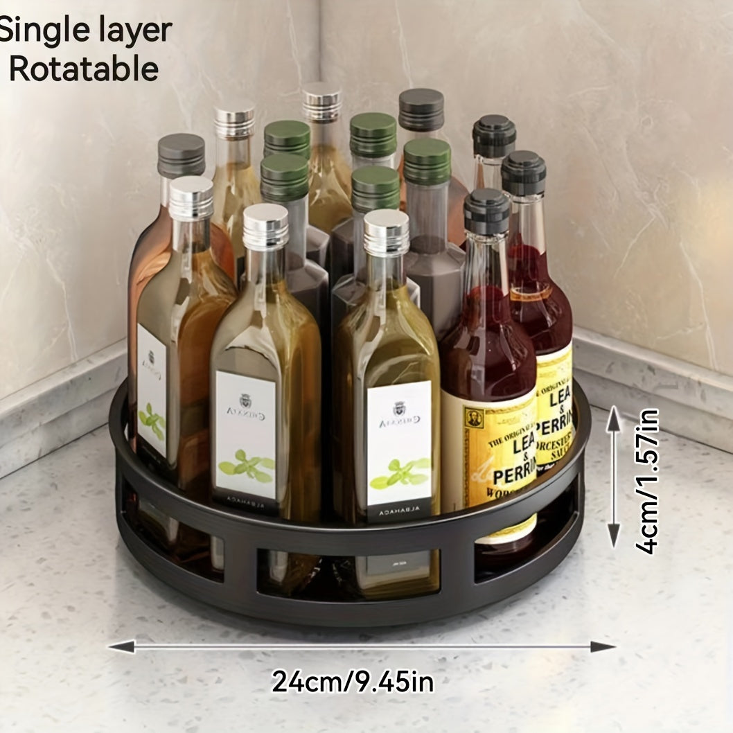Rotating Adjustable Kitchen Organizer with Tiered Shelves for Bathroom and Office Storage