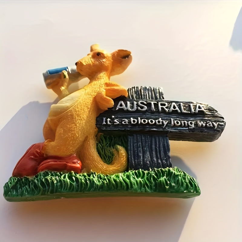 Avstraliyalik Kawaii Kangaroo muzlatgich magnit dekorativ ofis oshxona sovg‘asi