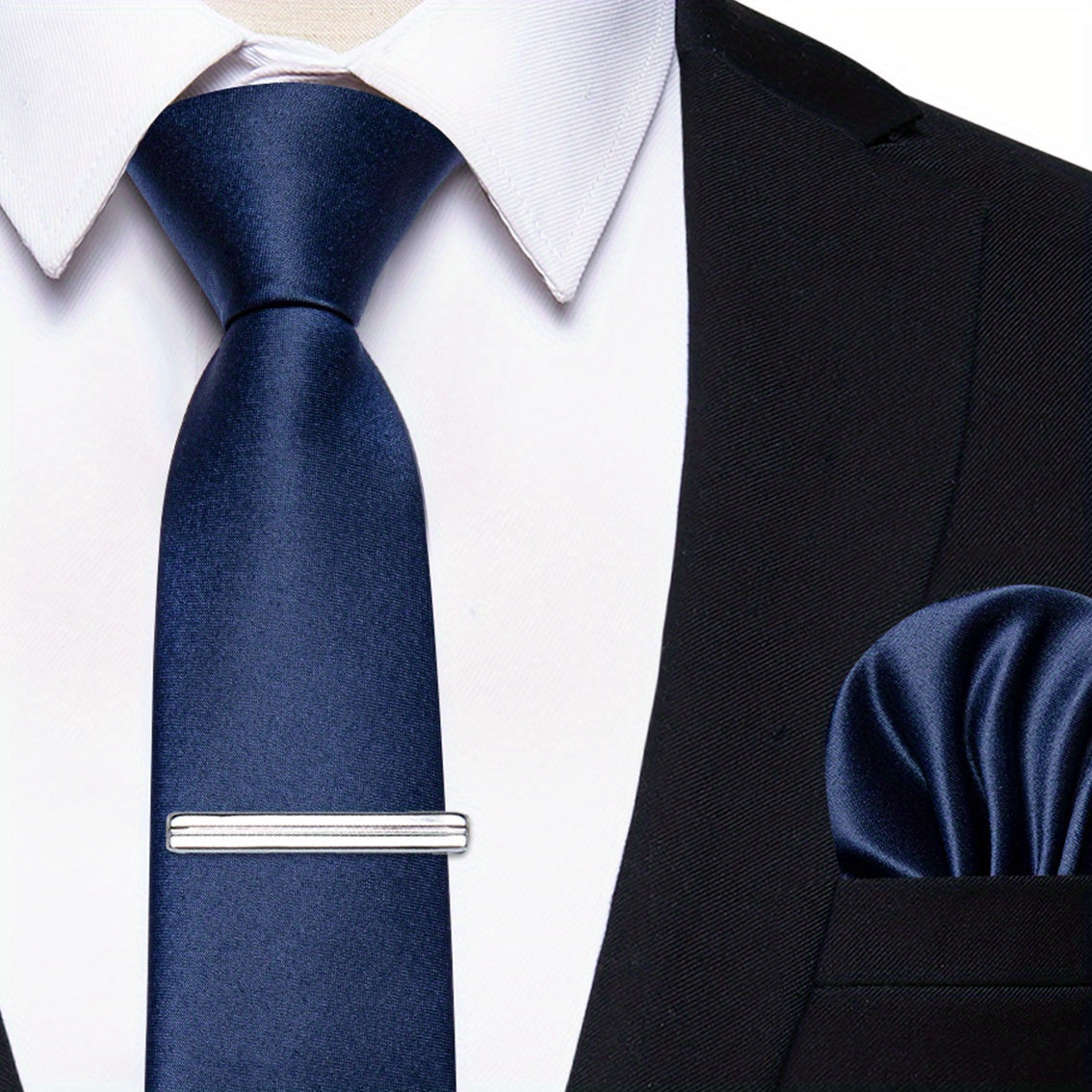 Erkaklar uchun bir rangli galstuk klipi, to'ylar, partiyalar va rasmiy kiyimlar uchun