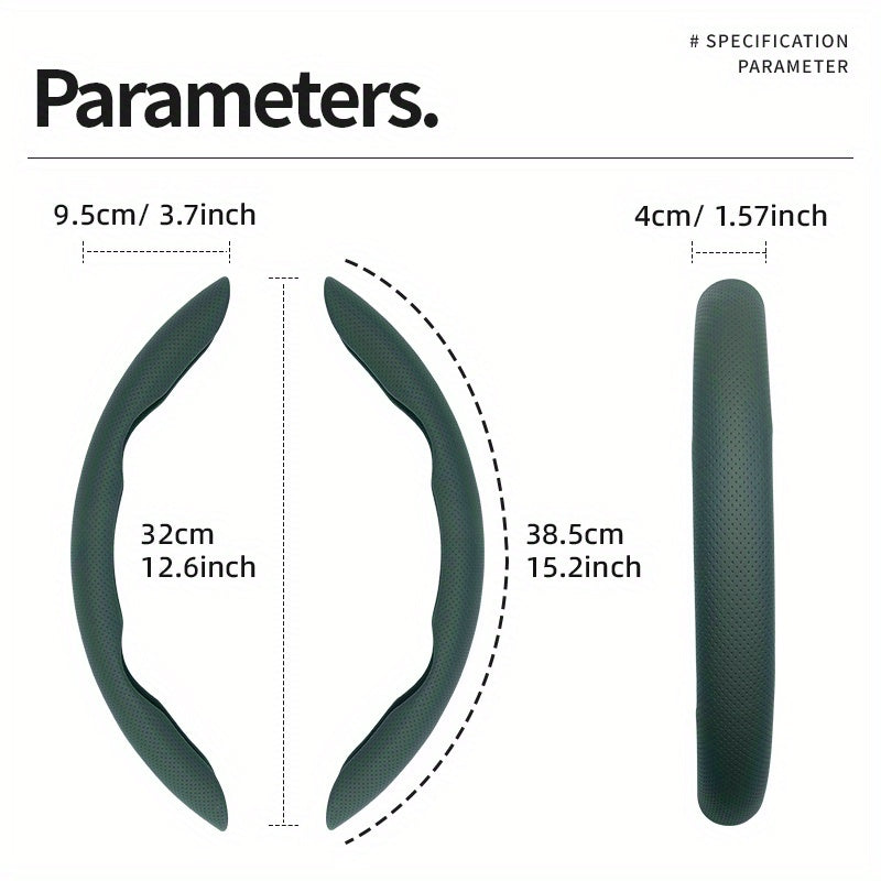 Nafas oladigan sun'iy charm bilan boshqaruv g'ildiragi qopqog'i, barcha mavsumlar uchun ventilyatsiya teshiklari bilan