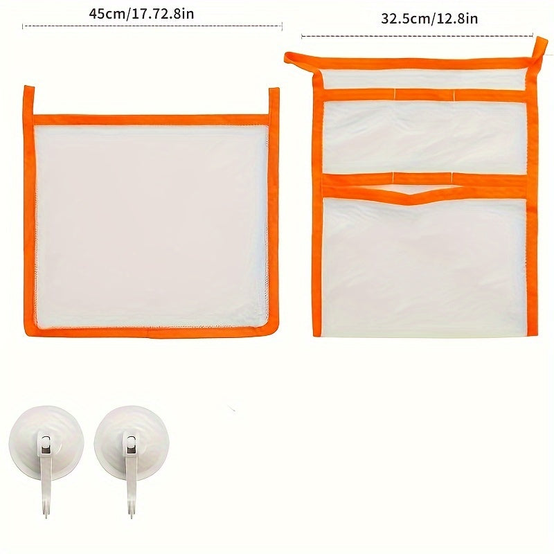 Bolsa de almacenamiento para baño con red colgante, malla para organización y lavado