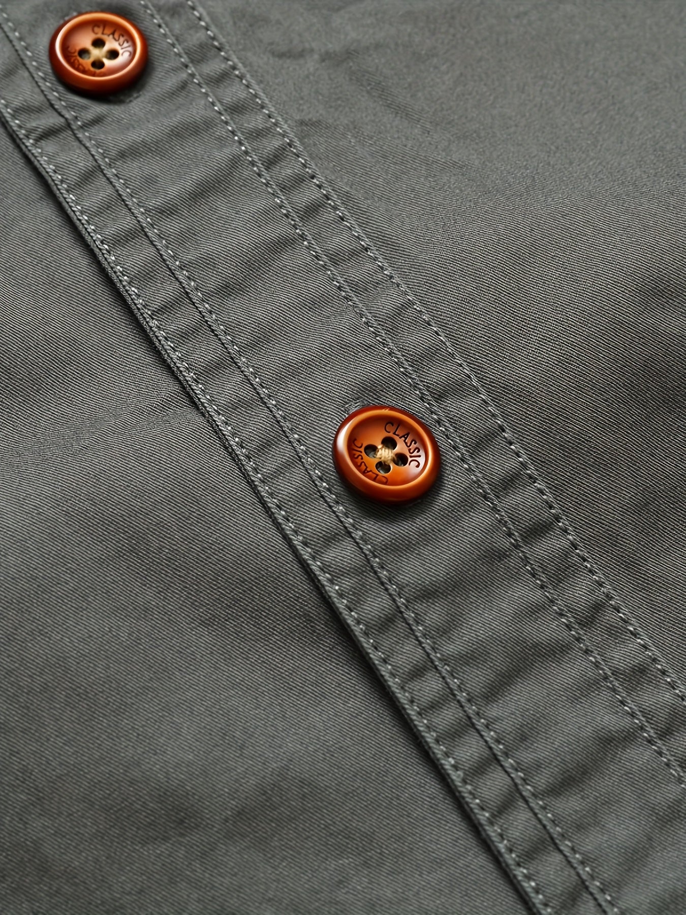 Men's Cotton Cargo Shirt Long Sleeve Pockets Casual Outdoor Fall