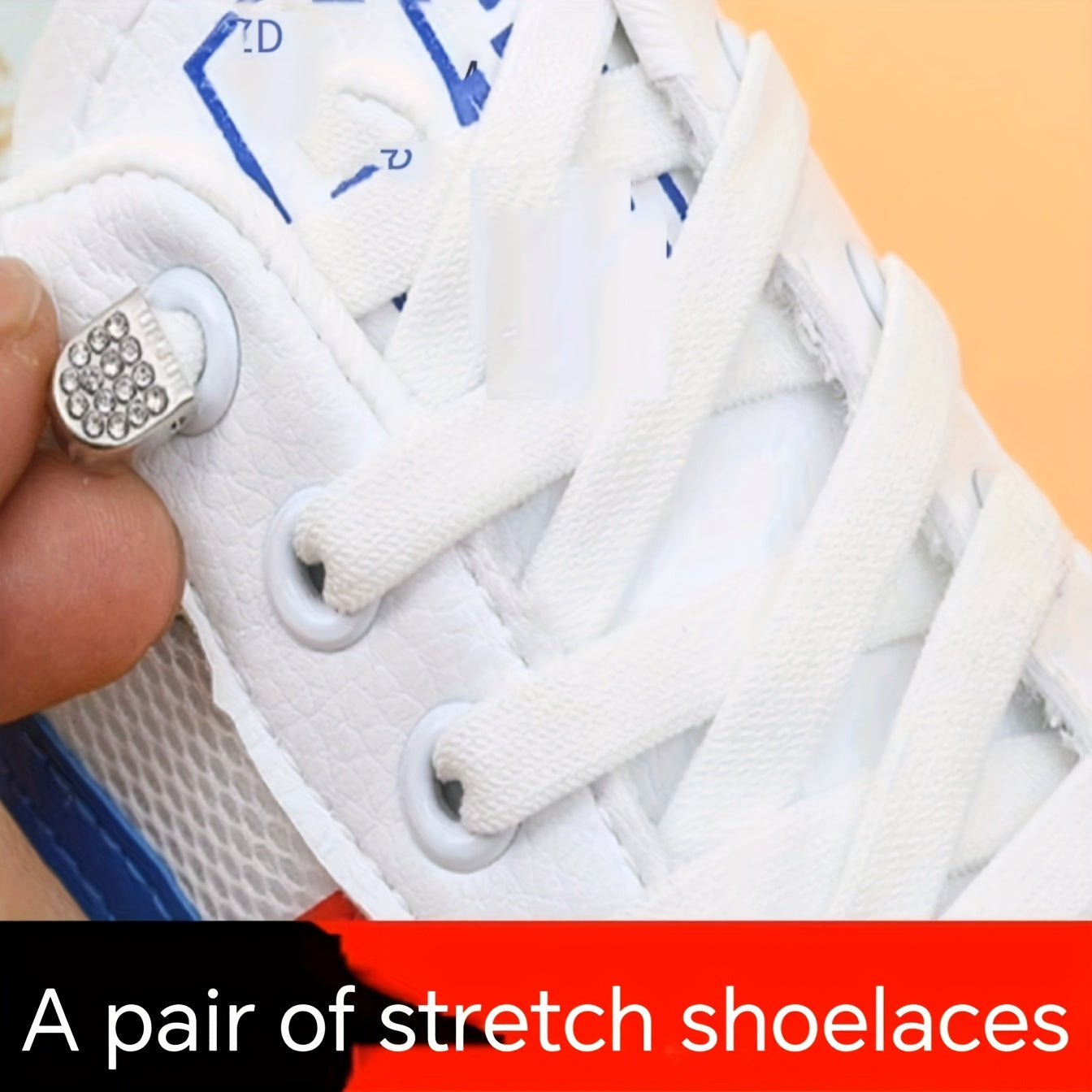 Unisex Elastic No-Tie Shoelaces Black White Flat Design Secure Buckle