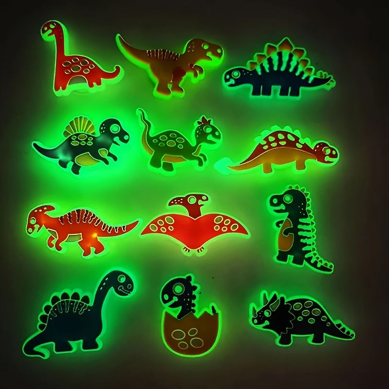 16pcs Luminous Dinosaur Shoe Charms for Shoes Sandals Fluorescent Dinosaur Decorations