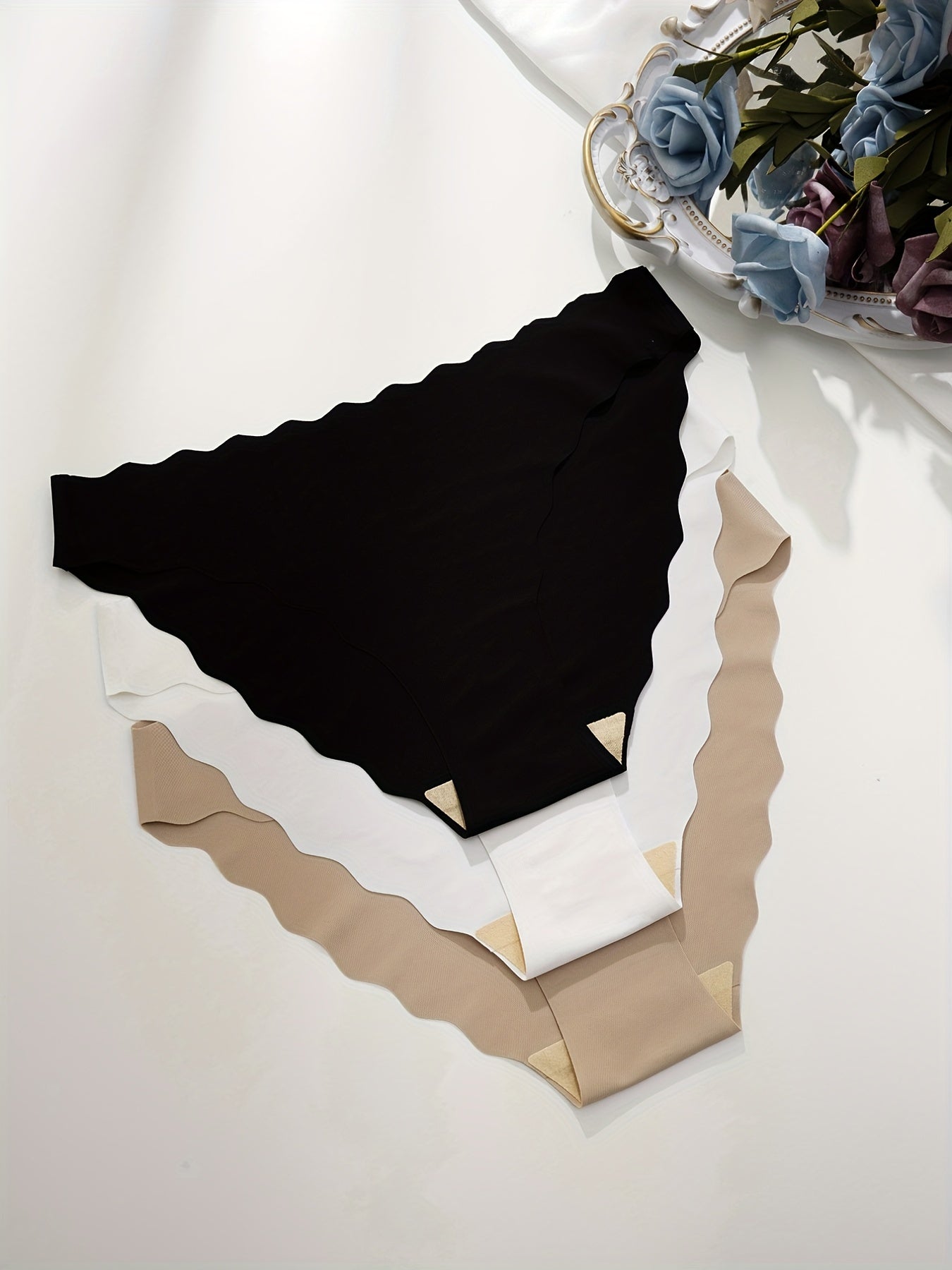 Women's Seamless Hipster Panties 3 Pack Solid Color Stretch Comfortable Underwear