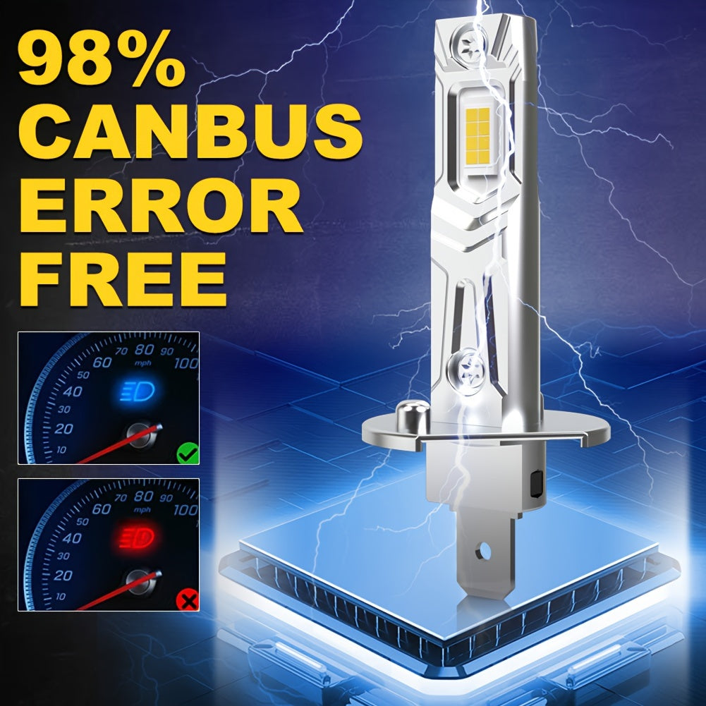 2 Pieces LED Car Fog Lights H1 Headlights Super Bright 6000K Plug and Play